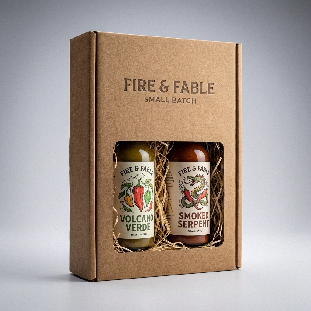 The Artisan Chili Box with two hot sauces
